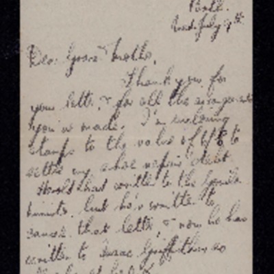 Letter from Lilian Morgan to her sister and mother 
